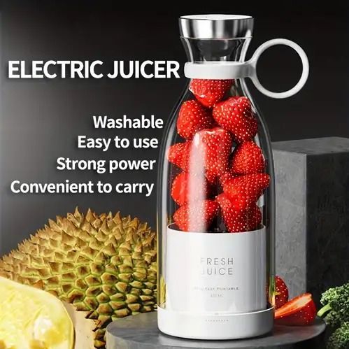 USB Rechargeable Juicer Bottle – Portable Blender for Smoothies & Protein Shakes